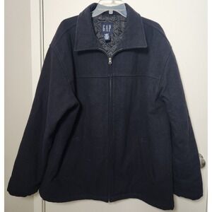 Gap Wool Full Zip Collared Jacket Blue Vintage Y2K Men's Size XL Gorpcore Preppy